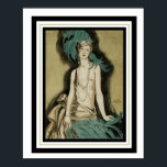 Art Deco "Flapper with Feathers" 16 x 20 Poster<br><div class="desc">Nice Art Deco Poster "Flapper with Feathers"  16 x 20. www.jocostudio.com</div>
