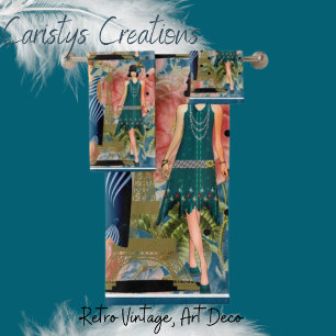 Art Deco Flappers  Bath Towel Set
