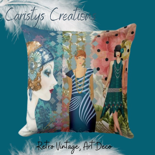 Art Deco Flappers  Cushion (Creator Uploaded)