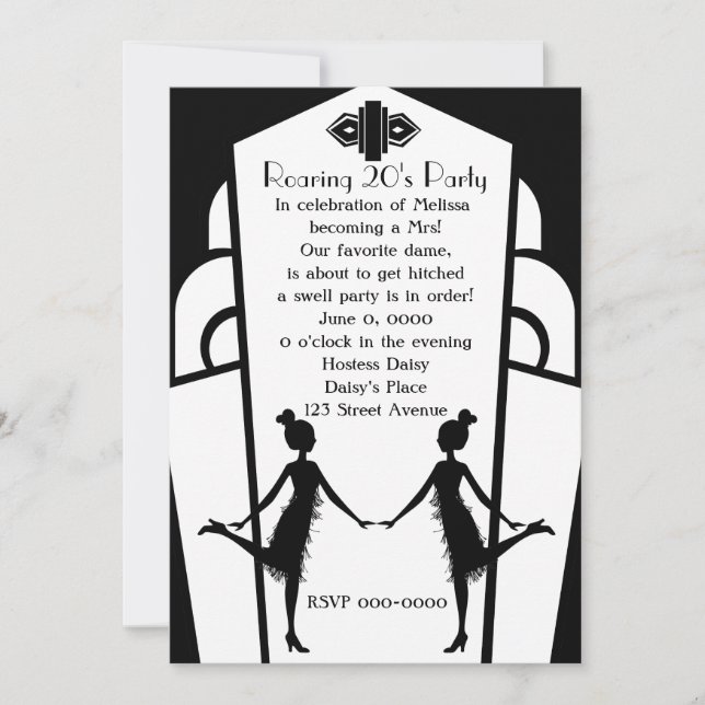 Art  Deco Flappers Invitation (Front)