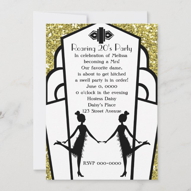 Art  Deco Flappers Invitation (Front)