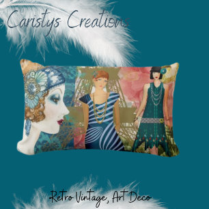 Art Deco Flappers Lumbar Cushion