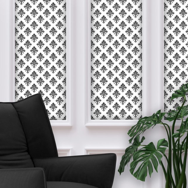 Art Deco Fleur-de-lis Black Pattern  Wallpaper (Creator Uploaded)