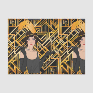art deco, flipper girl, vintage,great Gatsby,chic, Tissue Paper