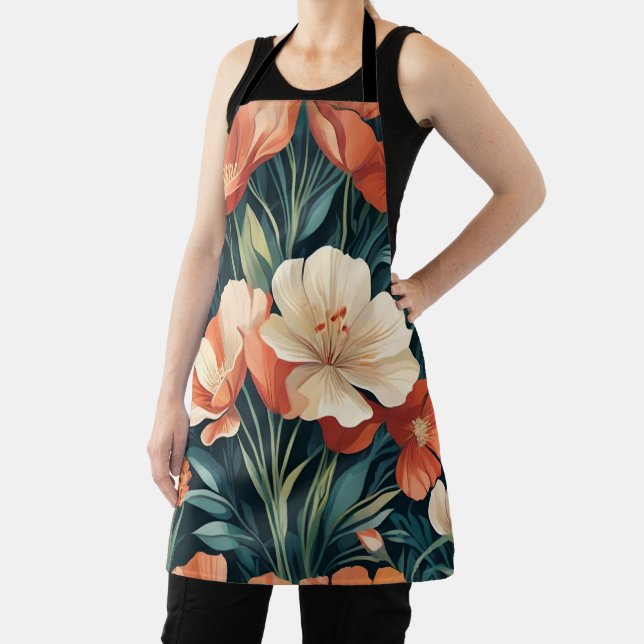 Art Deco Floral Apron (Insitu)