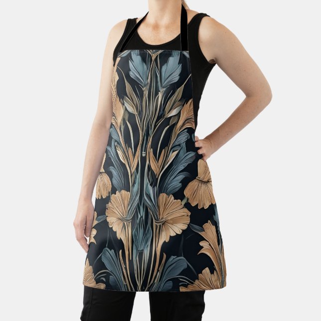 Art Deco Floral Apron (Insitu)