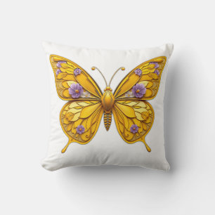Art Deco Floral Butterfly Cushion