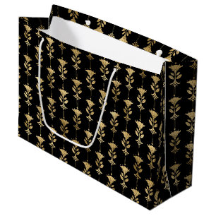 Art Deco Floral Column Pattern Design Large Gift Bag