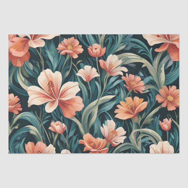 Art Deco Floral Design Tissue Paper (Front)