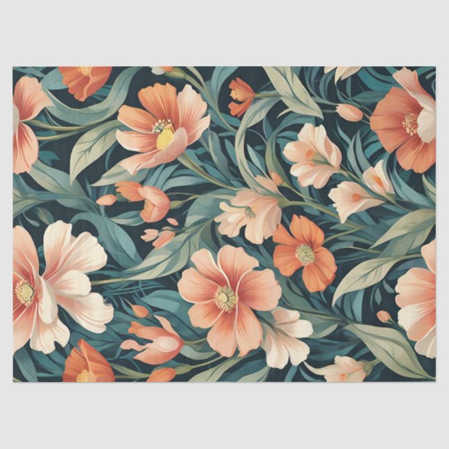 Art Deco Floral Design Tissue Paper (Front)