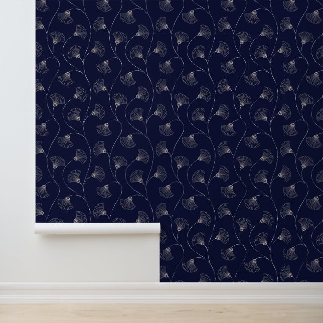 Art Deco Floral Fan Pattern  Wallpaper (Application)