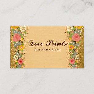 Art Deco Floral Flowers Business Cards