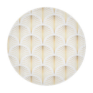 Art Deco Floral: Golden Elegance. Cutting Board