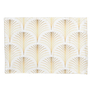 Art Deco Floral: Golden Elegance. Pillowcase