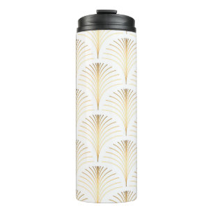 Art Deco Floral: Golden Elegance. Thermal Tumbler