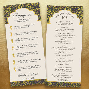 Art Deco Floral Lotus Indian & Hindu Wedding Program