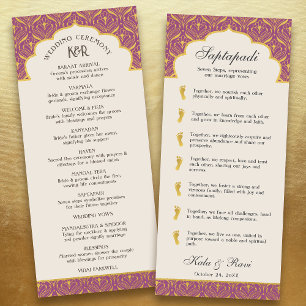 Art Deco Floral Lotus Indian & Hindu Wedding Program