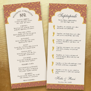 Art Deco Floral Lotus Indian & Hindu Wedding Program