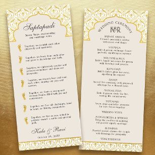 Art Deco Floral Lotus Indian & Hindu Wedding Program