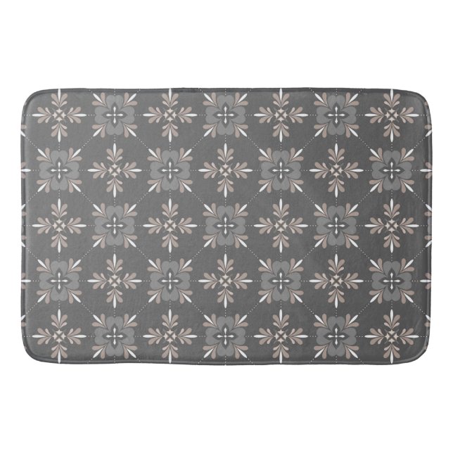 Art Deco Floral Pattern Bath Mat (Front)