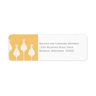 Art Deco Floral Return Address Labels, Coral Label