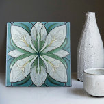 Art Deco Floral Wall Decor Art Nouveau Blue Ceramic Tile<br><div class="desc">Welcome to CreaTile! Here you will find handmade tile designs that I have personally crafted and vintage ceramic and porcelain clay tiles, whether stained or natural. I love to design tile and ceramic products, hoping to give you a way to transform your home into something you enjoy visiting again and...</div>