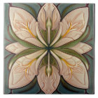 Art Deco Floral Wall Decor Art Nouveau Ceramic Til
