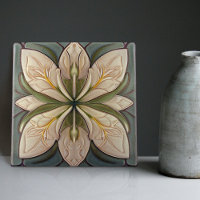 Art Deco Floral Wall Decor Art Nouveau Ceramic Til