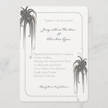 Art Deco Floral Wedding Invitation