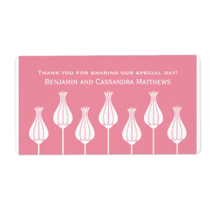 Art Deco Floral Wedding Labels, Pink