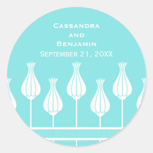 Art Deco Floral Wedding Stickers