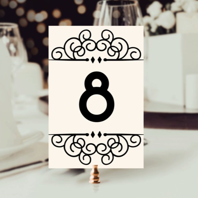 Art Deco Flourish Table Number Card (Creator Uploaded)