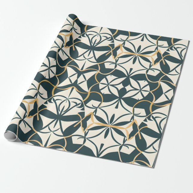 Art Deco Flourish Wrapping Paper (Unrolled)