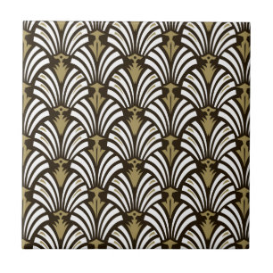 Art Deco Flower Lotus Pattern DIY Ceramic Tile