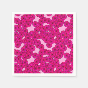 Art Deco flower pattern - magenta on pink Napkin