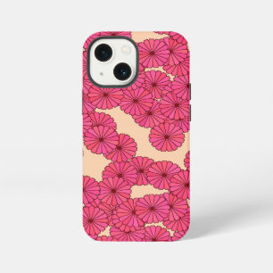 Art Deco flower pattern - pink and peach iPhone Case
