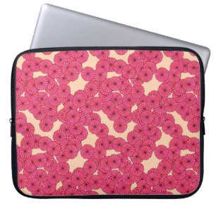 Art Deco flower pattern - pink and peach Laptop Sleeve