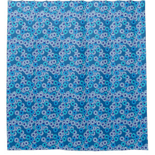 Art Deco flower pattern - shades of blue Shower Curtain