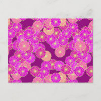 Art Deco flower pattern - shades of violet, coral