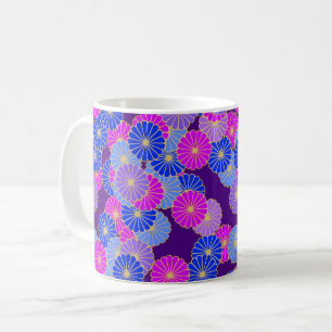 Art Deco flower pattern - violet, blue and purple Coffee Mug