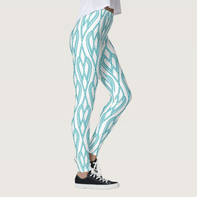 Art Deco Flowerbeds  Leggings (Right)