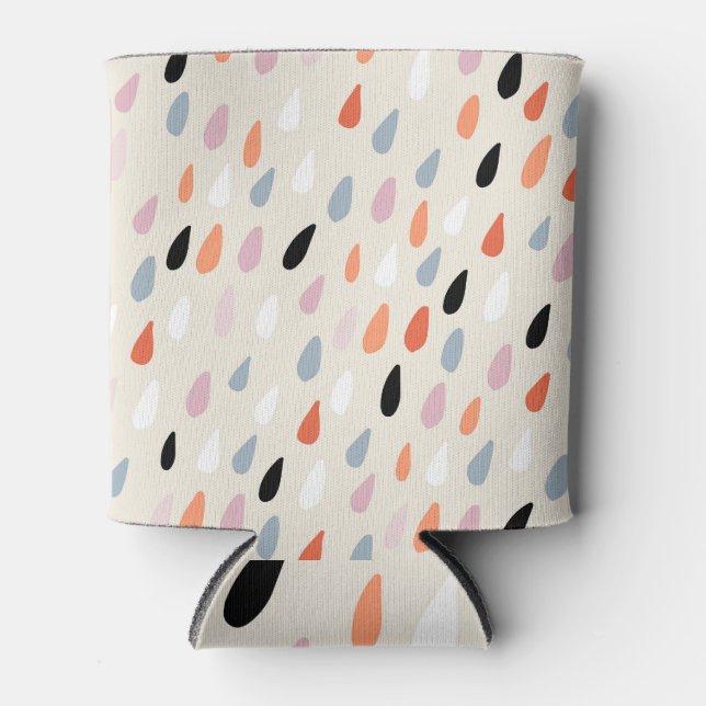 Art Deco Flowers: Modern Seamless Can Cooler (Front)