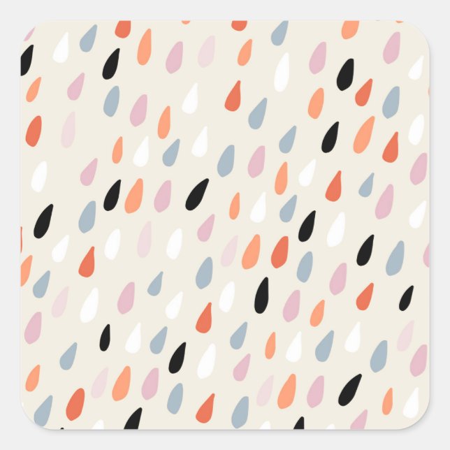Art Deco Flowers: Modern Seamless Square Sticker (Front)