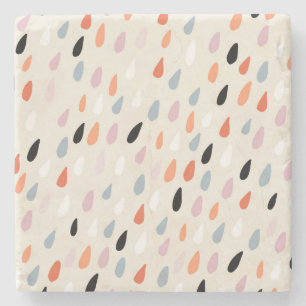 Art Deco Flowers: Modern Seamless Stone Coaster