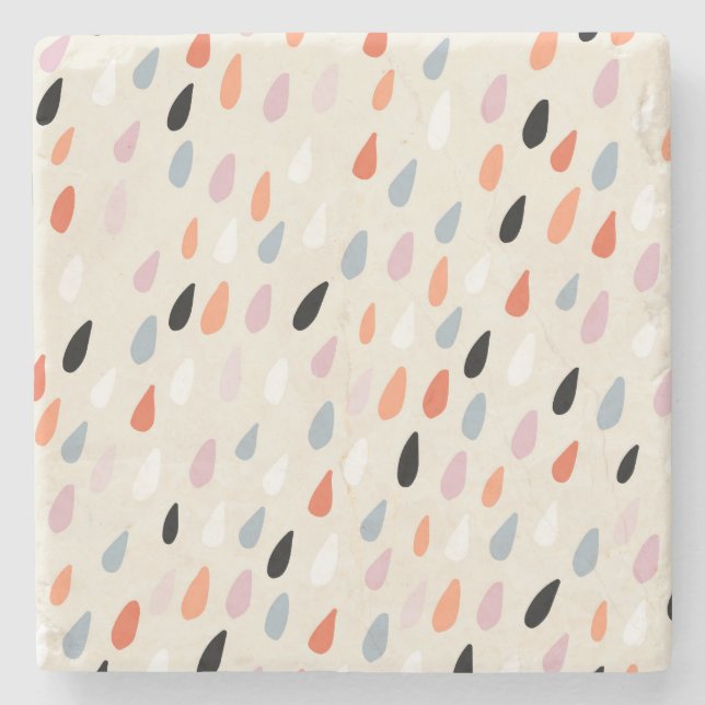 Art Deco Flowers: Modern Seamless Stone Coaster (Front)