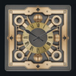 Art Deco Football  Square Wall Clock<br><div class="desc">Great clock design. You will love it like others. Be free to use this design for other product you like or to customise and add your text. Follow me for more. Thank you. Have a nice day.</div>