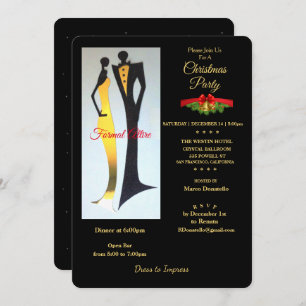 Art Deco Formal Attire Christmas Party Invitation