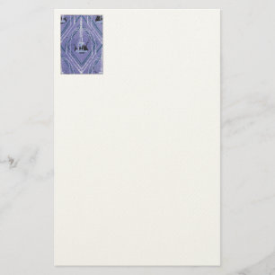 Art Deco Fountain In Blue Stationery