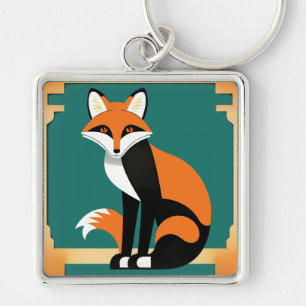 Art Deco Fox Keychain
