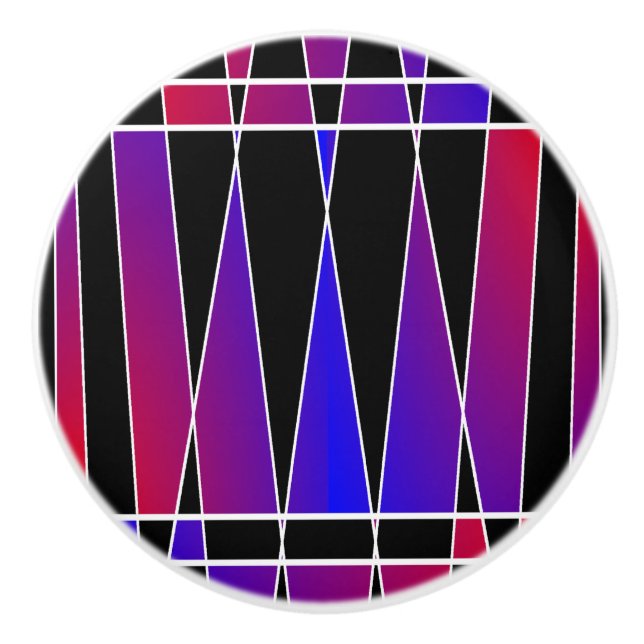 Art Deco 'Fractured' by Kenneth Yoncich Ceramic Knob (Front)